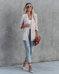 Sister Pocketed Blazer - Beige Ins Street