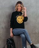 Smile A While Cotton Blend Sweatshirt Ins Street