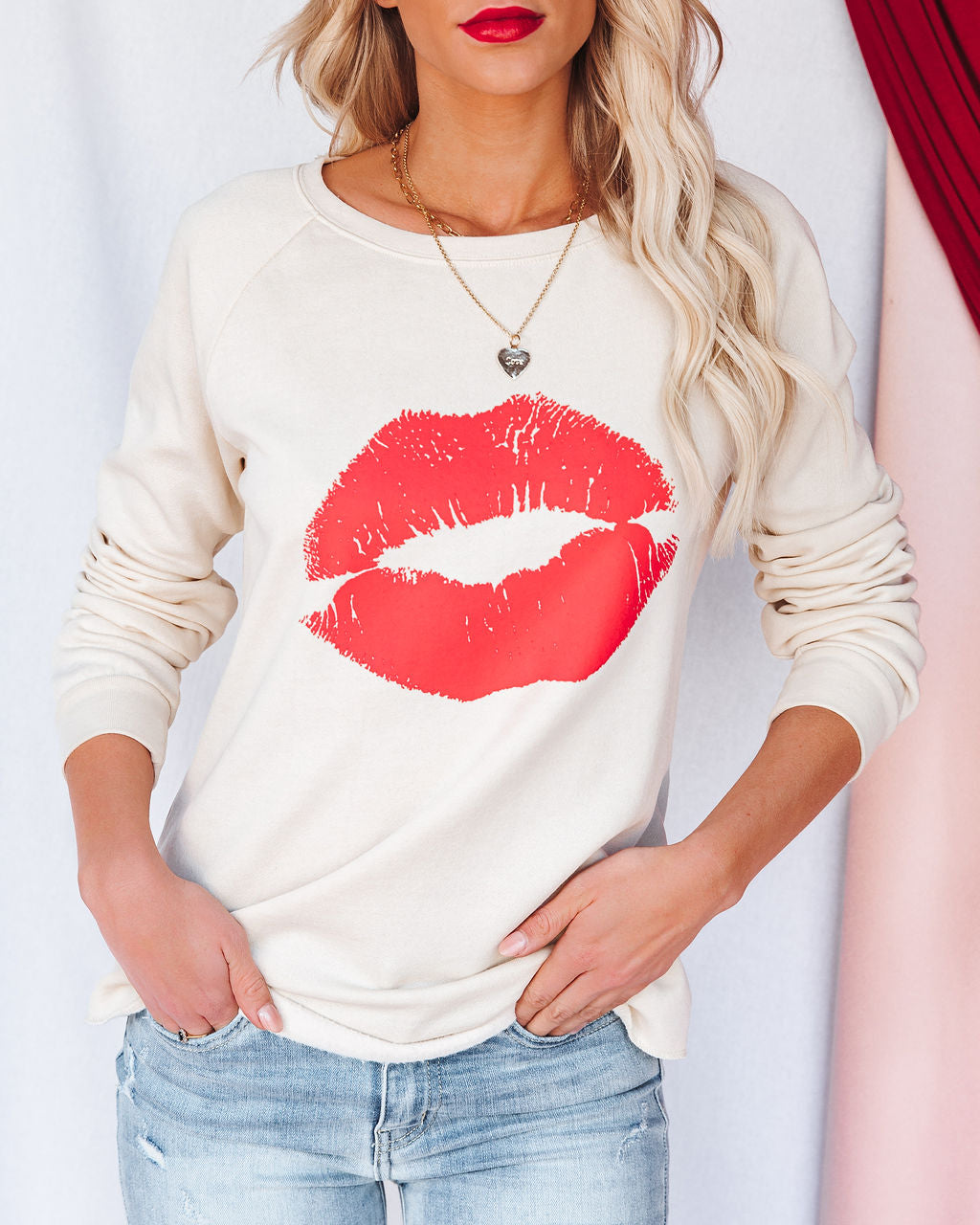 Smooch Premium Cotton Blend Raglan Pullover - FINAL SALE Ins Street