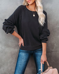 Snowmass Cotton Blend Raglan Pullover - Charcoal Ins Street