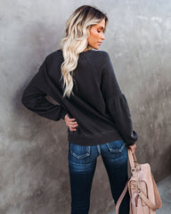 Snowmass Cotton Blend Raglan Pullover - Charcoal Ins Street