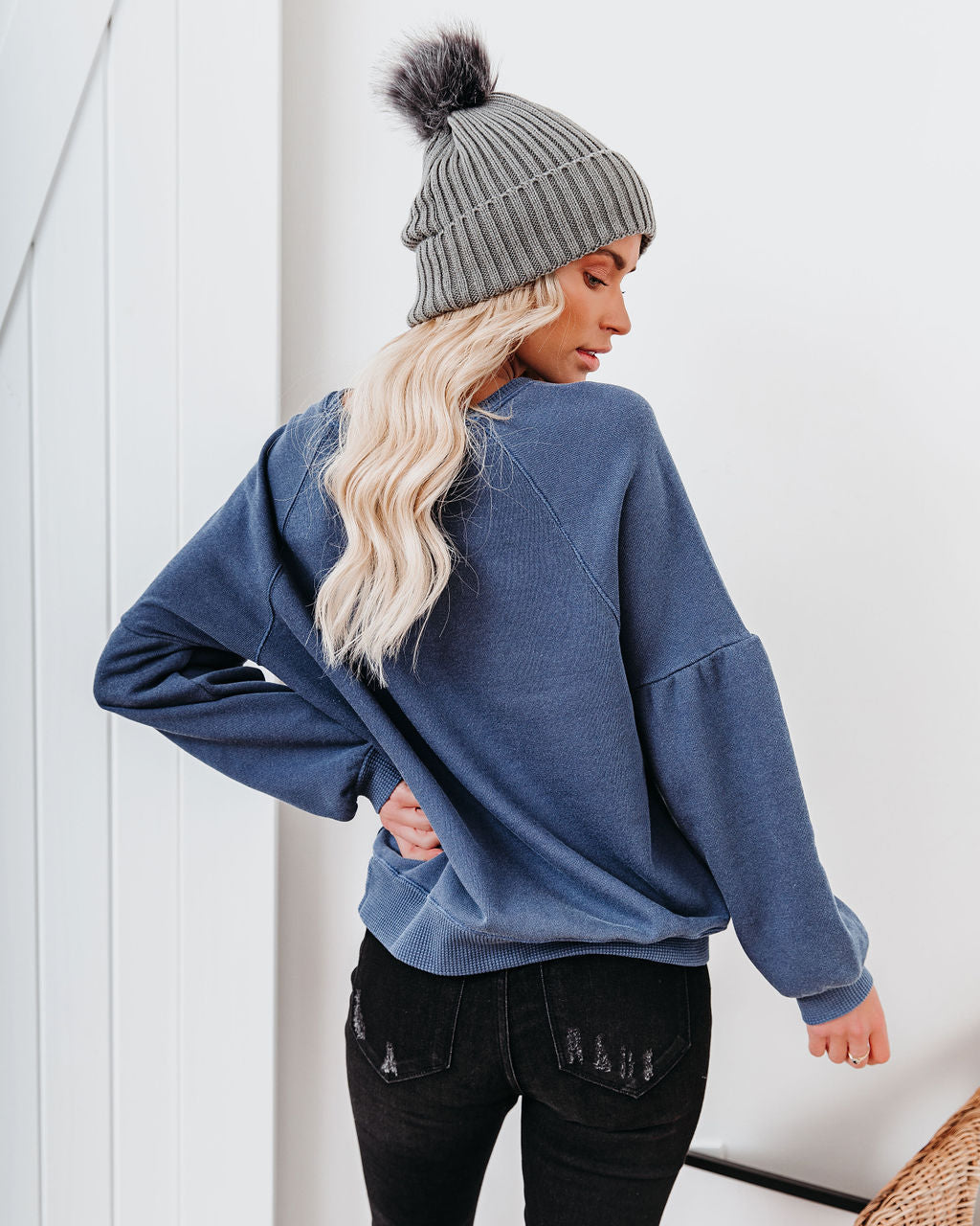 Snowmass Cotton Blend Raglan Pullover - Navy Ins Street