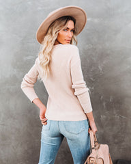 Snuggle Down Lace Up Knit Sweater Top - Blush Ins Street