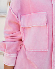 Sofia Cotton French Terry Shacket - Pink Ins Street