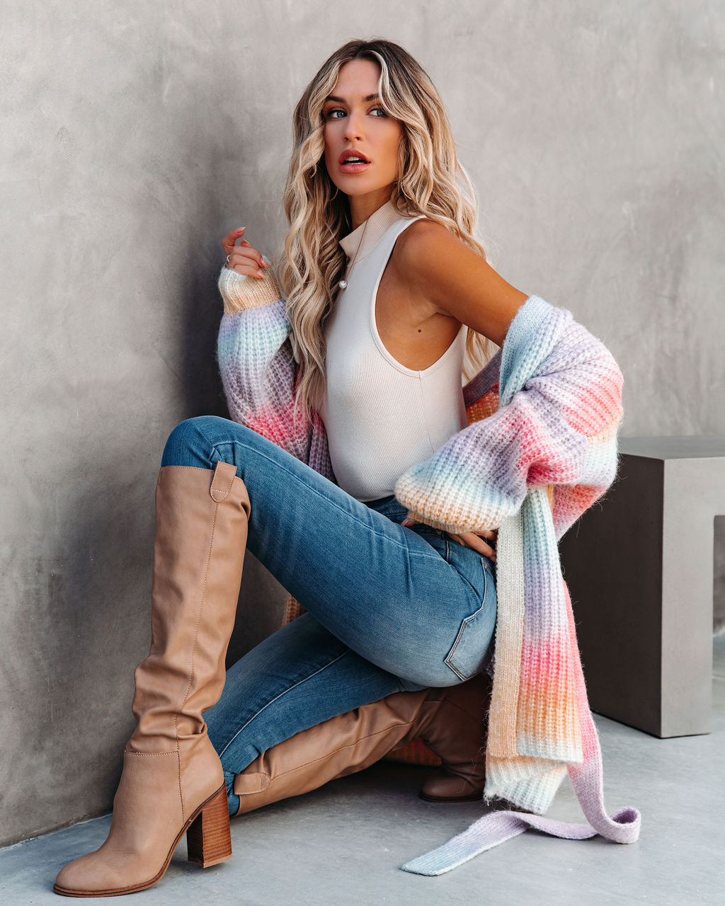 Soft Pastels Belted Knit Cardigan - FINAL SALE Ins Street