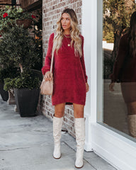 So In Love Knit Sweater Dress - Dark Mauve Ins Street