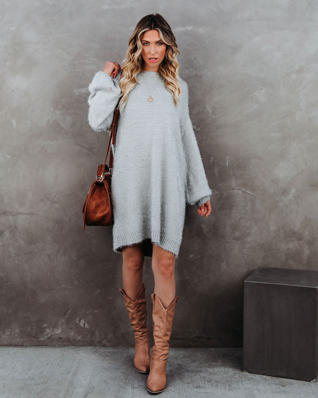 So In Love Knit Sweater Dress - Heather Grey - FINAL SALE Ins Street