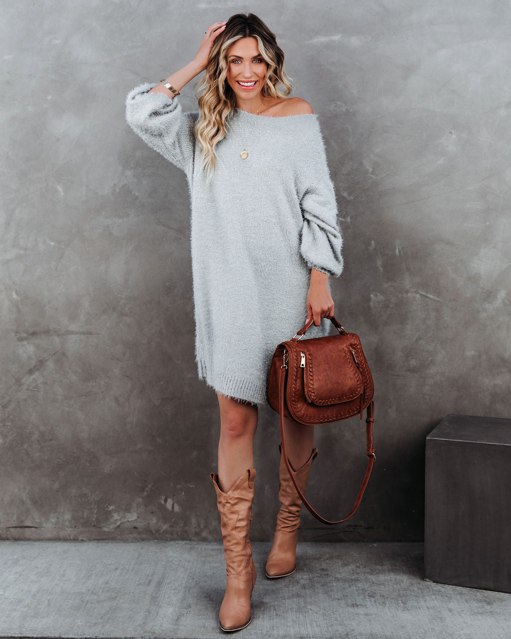 So In Love Knit Sweater Dress - Heather Grey - FINAL SALE Ins Street