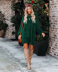 So In Love Knit Sweater Dress - Hunter Green Ins Street