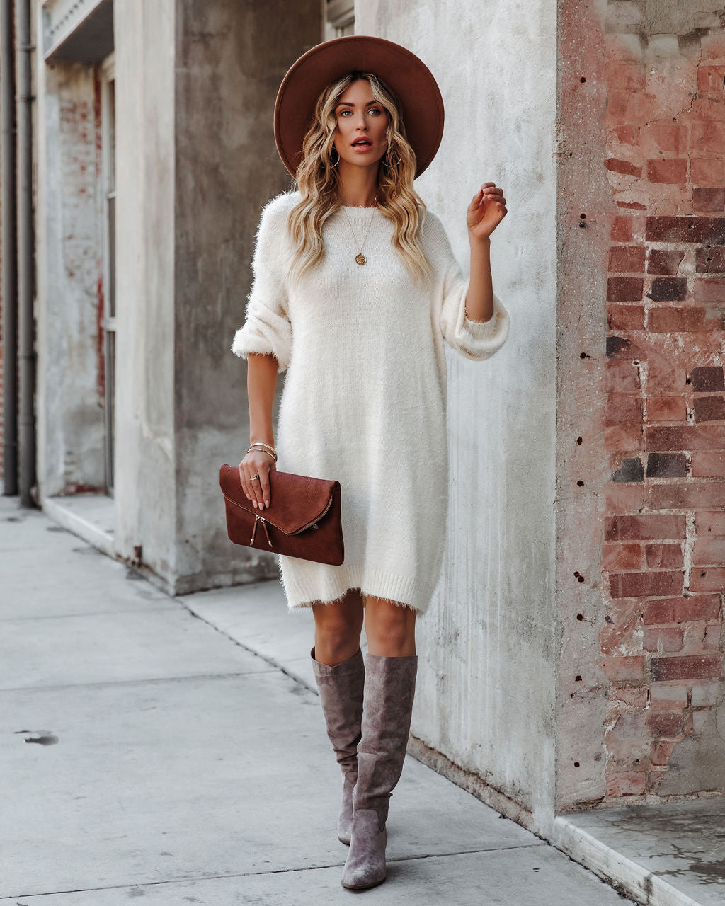 So In Love Knit Sweater Dress - Ivory - FINAL SALE Ins Street