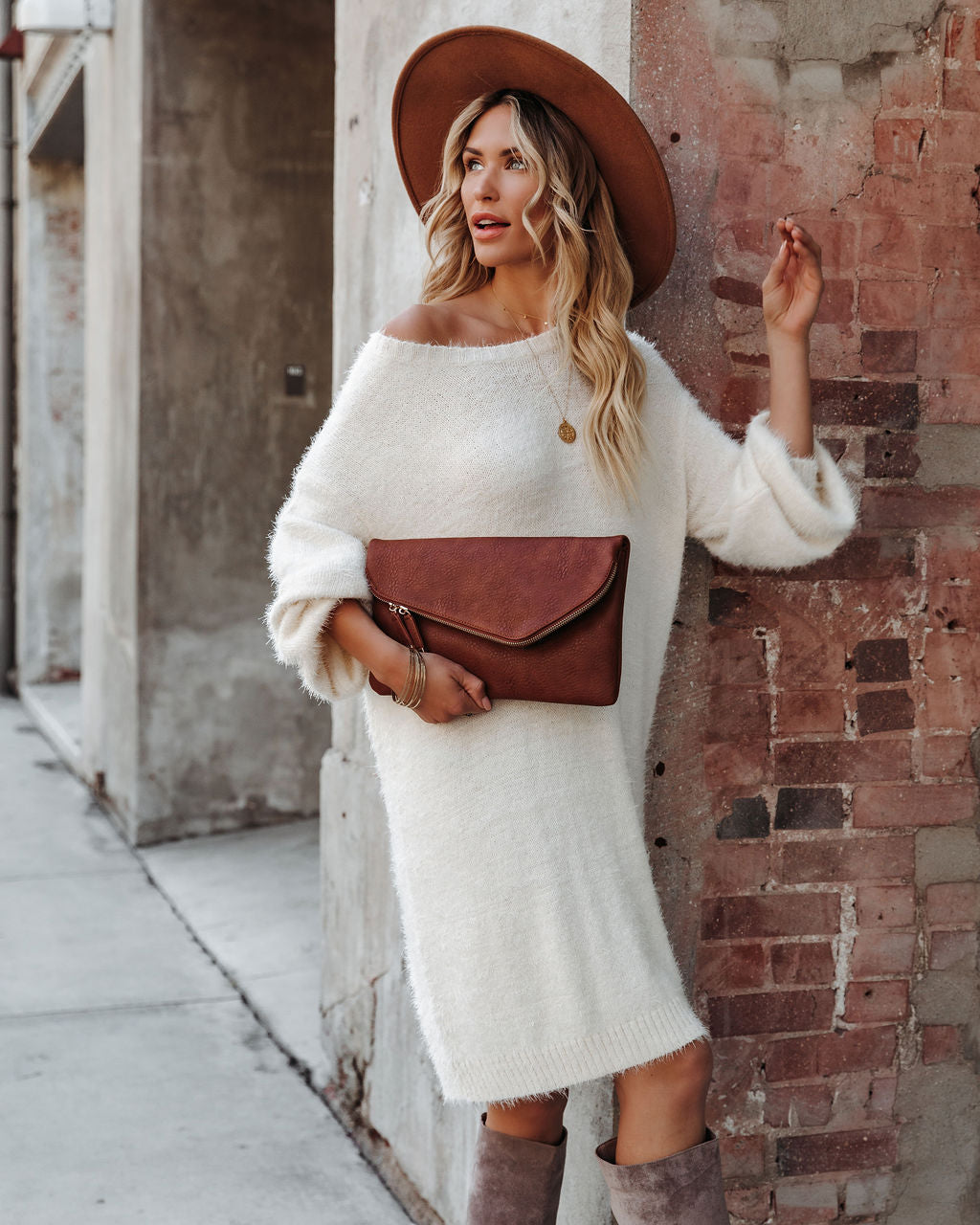 So In Love Knit Sweater Dress - Ivory - FINAL SALE Ins Street