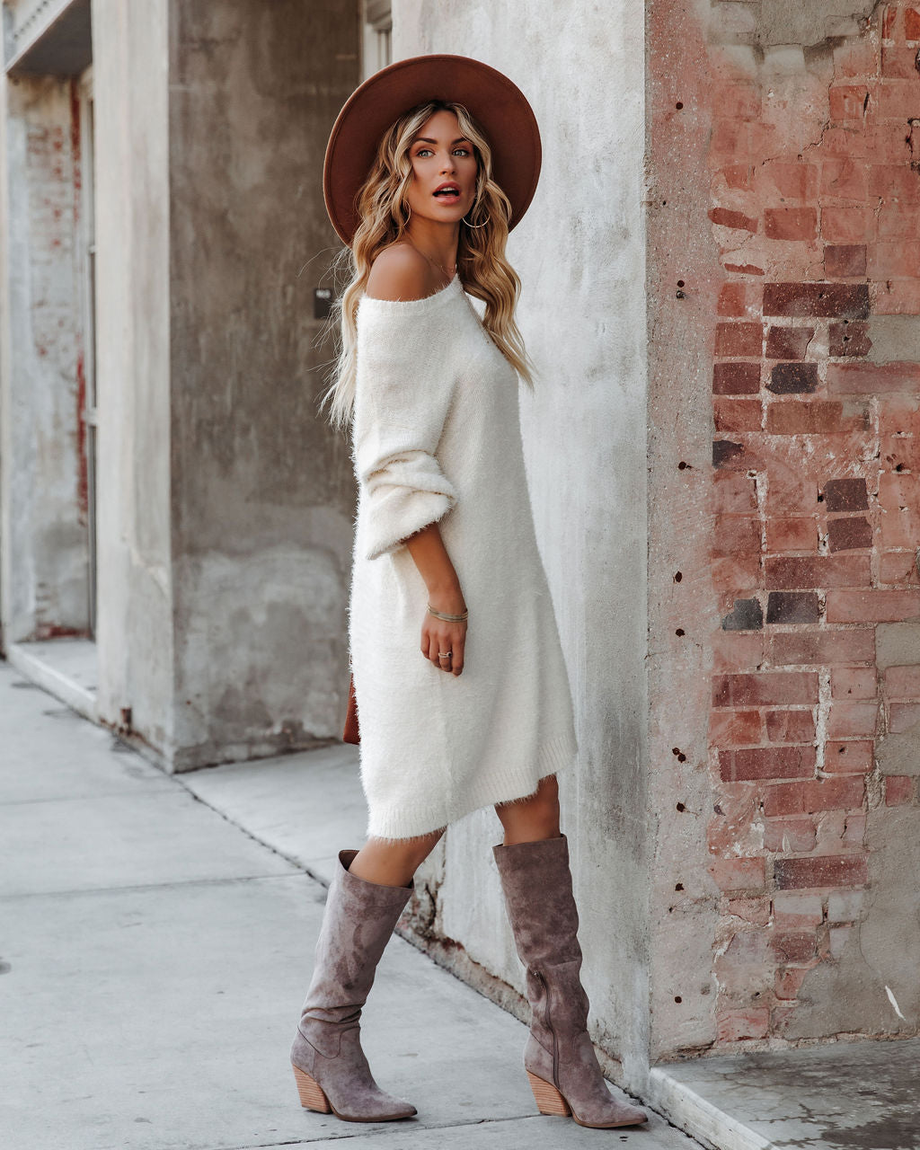 So In Love Knit Sweater Dress - Ivory - FINAL SALE Ins Street