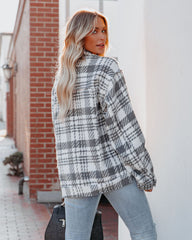 South Lake Frayed Plaid Shacket - Ivory - FINAL SALE Ins Street