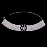 Sparkly Butterfly Motif Crystal Embellished Choker Necklace - Silver VP Clothes