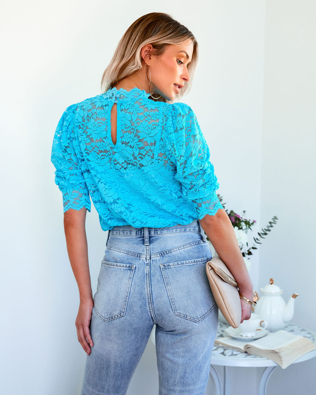 Sparks Will Fly Lace Blouse - Sky Ins Street