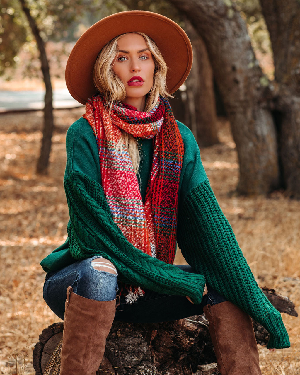 Spiced Plaid Blanket  Scarf - FINAL SALE Ins Street