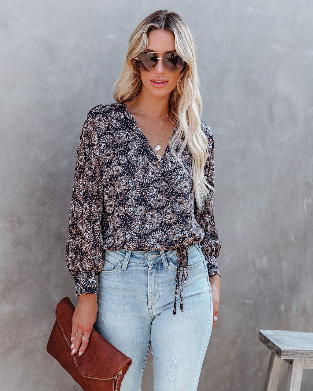 Spice Of Life Printed Drape Blouse - FINAL SALE Ins Street