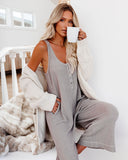 Spring Ahead, Fall Back Pocketed Thermal Jumpsuit - Portabella - FINAL SALE