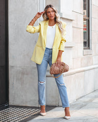 Standards Pocketed Blazer - Lemon Ins Street