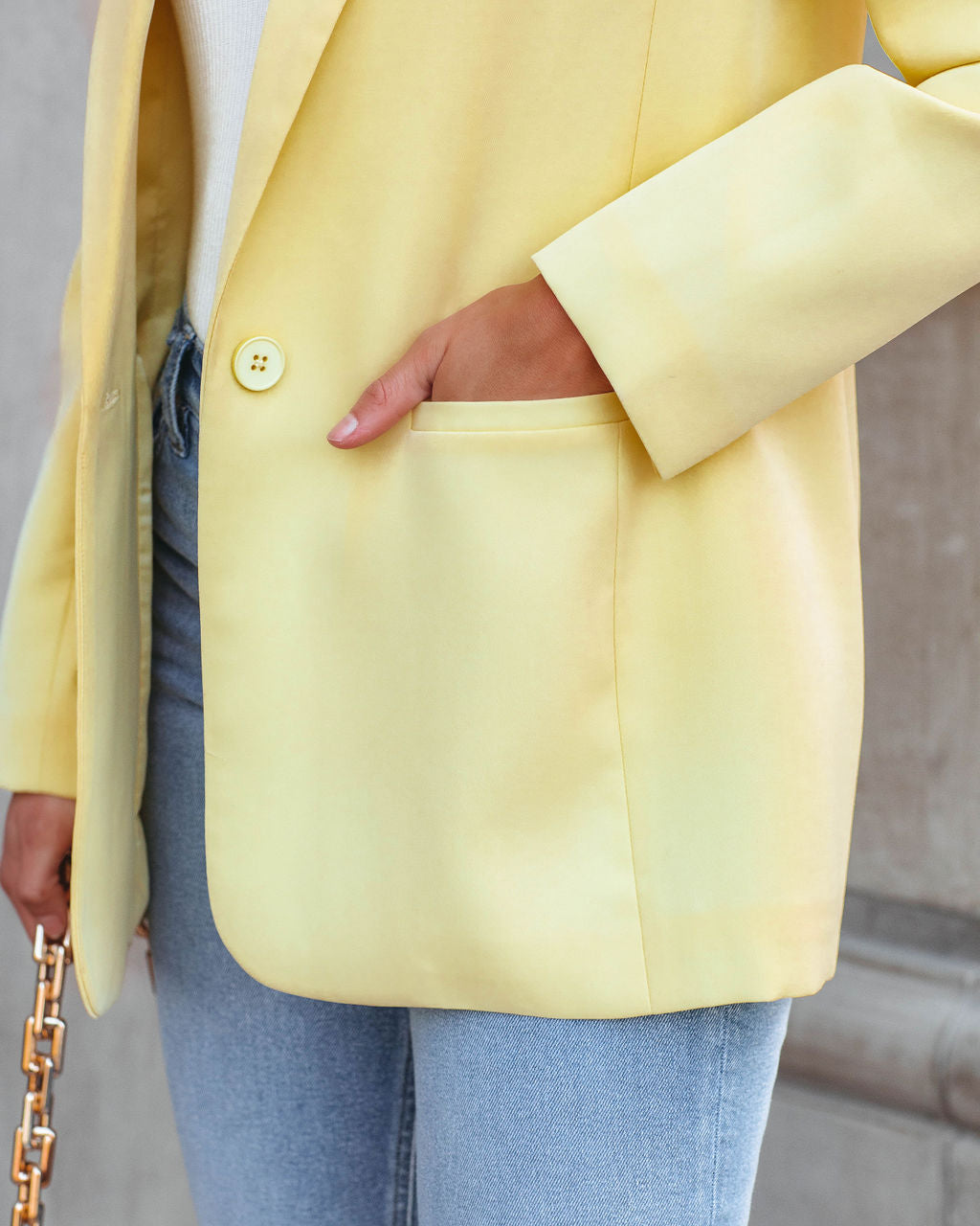 Standards Pocketed Blazer - Lemon Ins Street