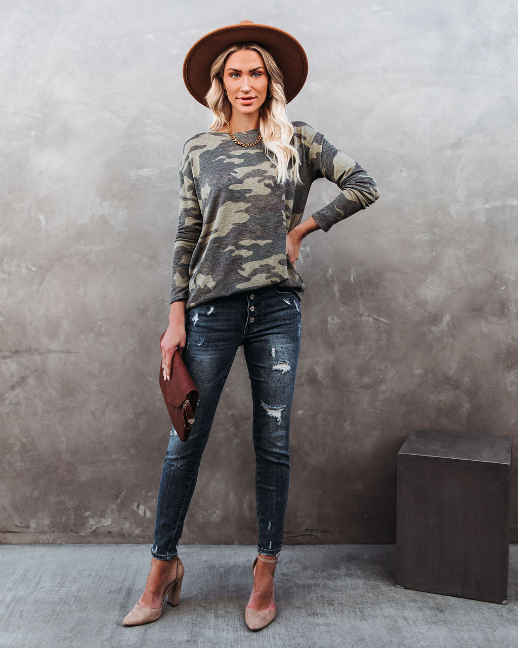 Stand For Something Camo Knit Top Ins Street