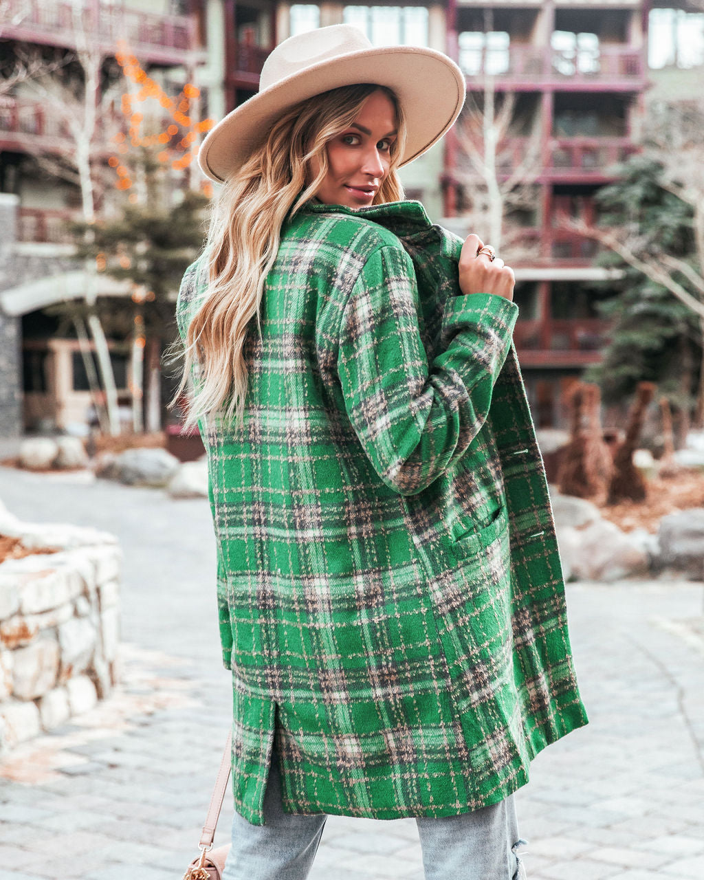 Stan Pocketed Plaid Coat - Green - FINAL SALE Ins Street