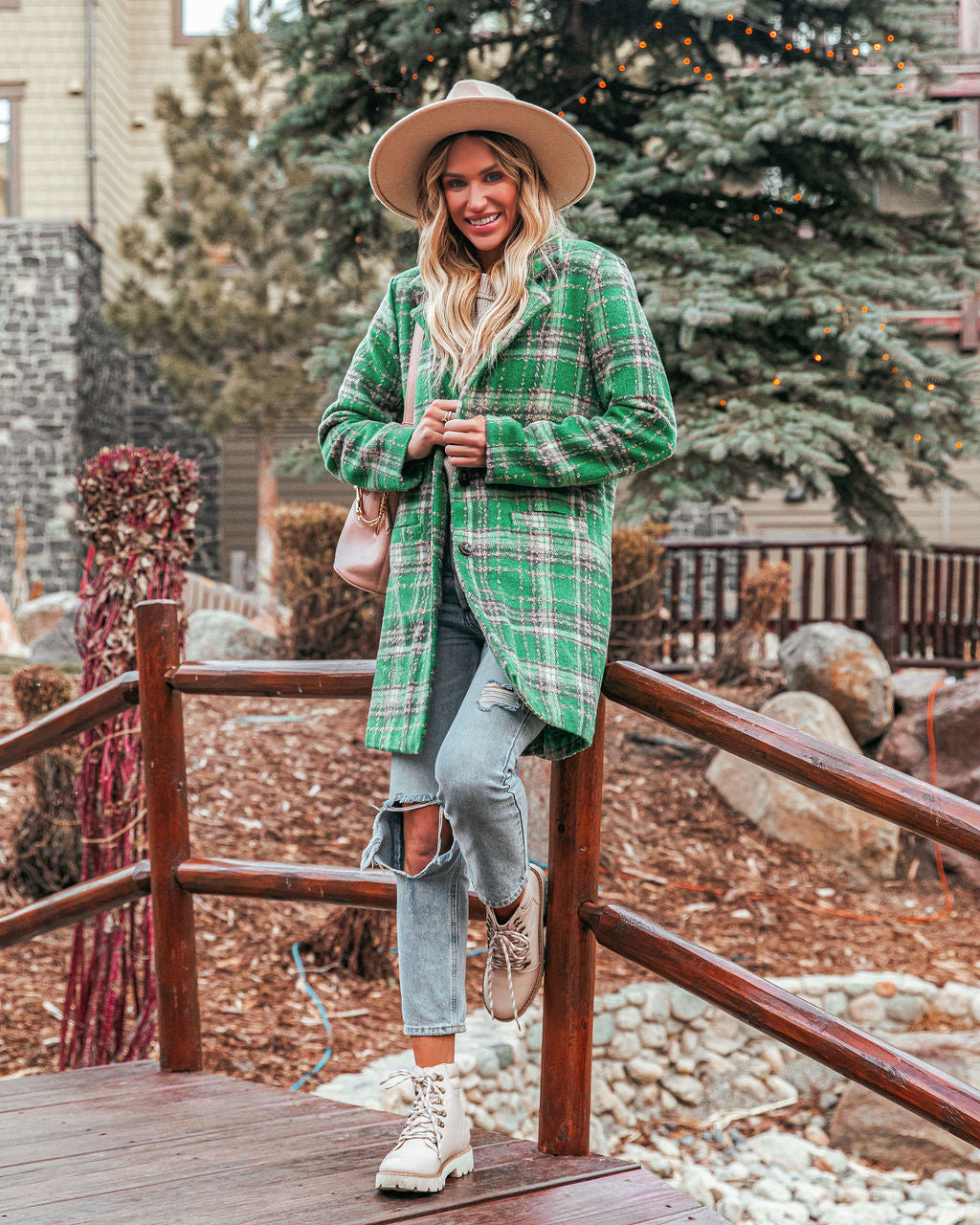 Stan Pocketed Plaid Coat - Green - FINAL SALE Ins Street