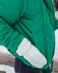 Stay Awhile Pocketed Hooded Puffer Jacket - Kelly Green - FINAL SALE Ins Street