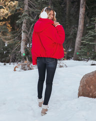 Stay Awhile Pocketed Hooded Puffer Jacket - Red - FINAL SALE Ins Street