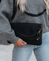 Stella Crossbody Envelope Zip Clutch - Black Ins Street