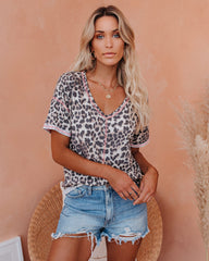 Stitch V-Neck Leopard Tee Ins Street