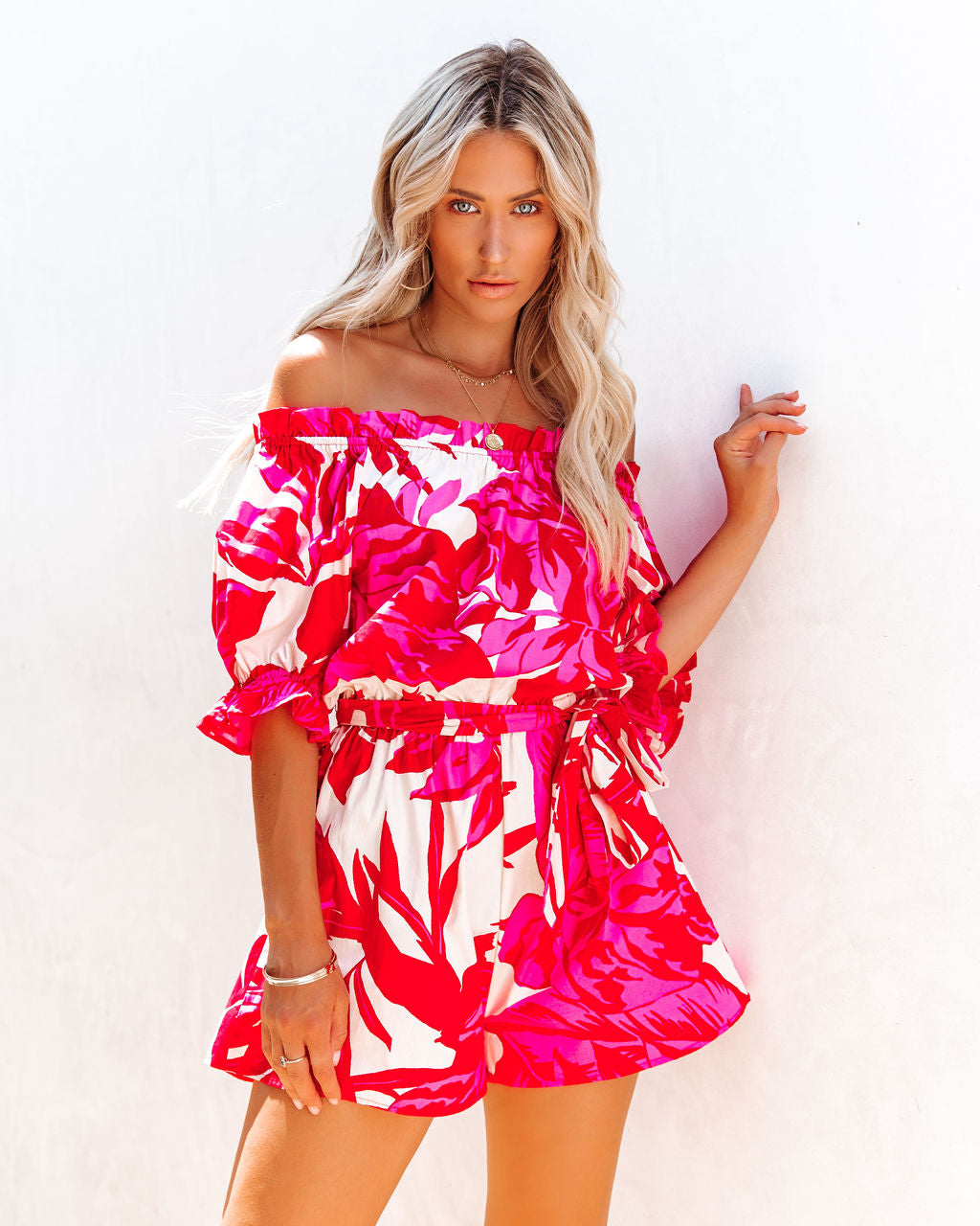 Strawberry Hill Cotton Off The Shoulder Romper Ins Street