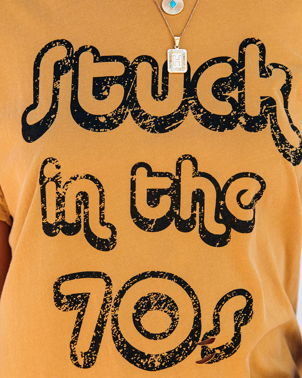 Stuck In The 70's Distressed Cotton Tee - FINAL SALE Ins Street