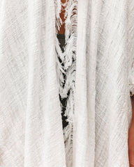 Summer Solstice Fringe Kimono - Off White Ins Street