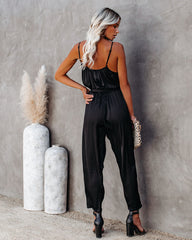 Sumner Pocketed Satin Tie Jumpsuit - FLASH SALE Ins Street