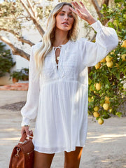 Solid Long Sleeve V-neck Loose Casual Dress 2023-03-14 InsStreet