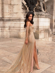 Temperament Tube Top Slit Evening Dress Ins Street