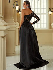 Temperament Banquet One-shoulder Small Trailing Evening Dress 2023-03-14 InsStreet