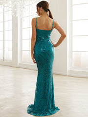 Temperament Deep V-Neck Sequined Party Evening Dress 2023-03-14 InsStreet