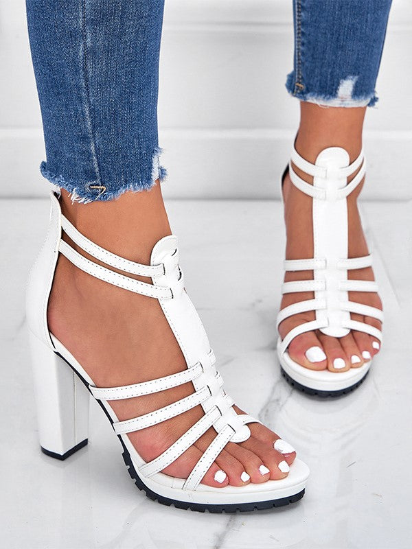 Thick Heel Roman Thin Belt High Heels 2023-03-14 InsStreet