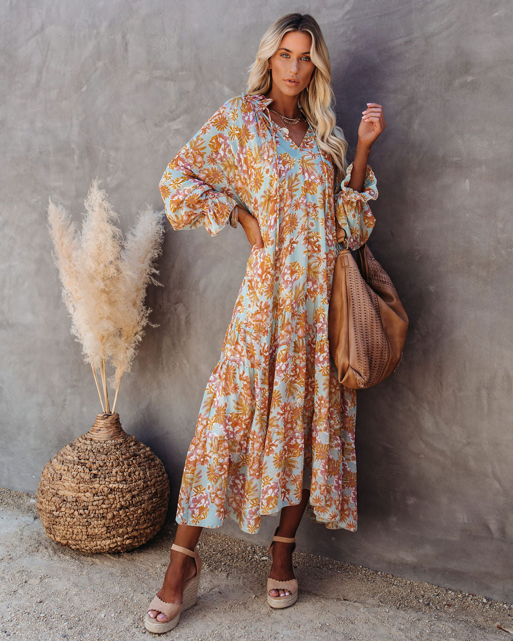 Sutherland Floral Boho Maxi Dress Ins Street