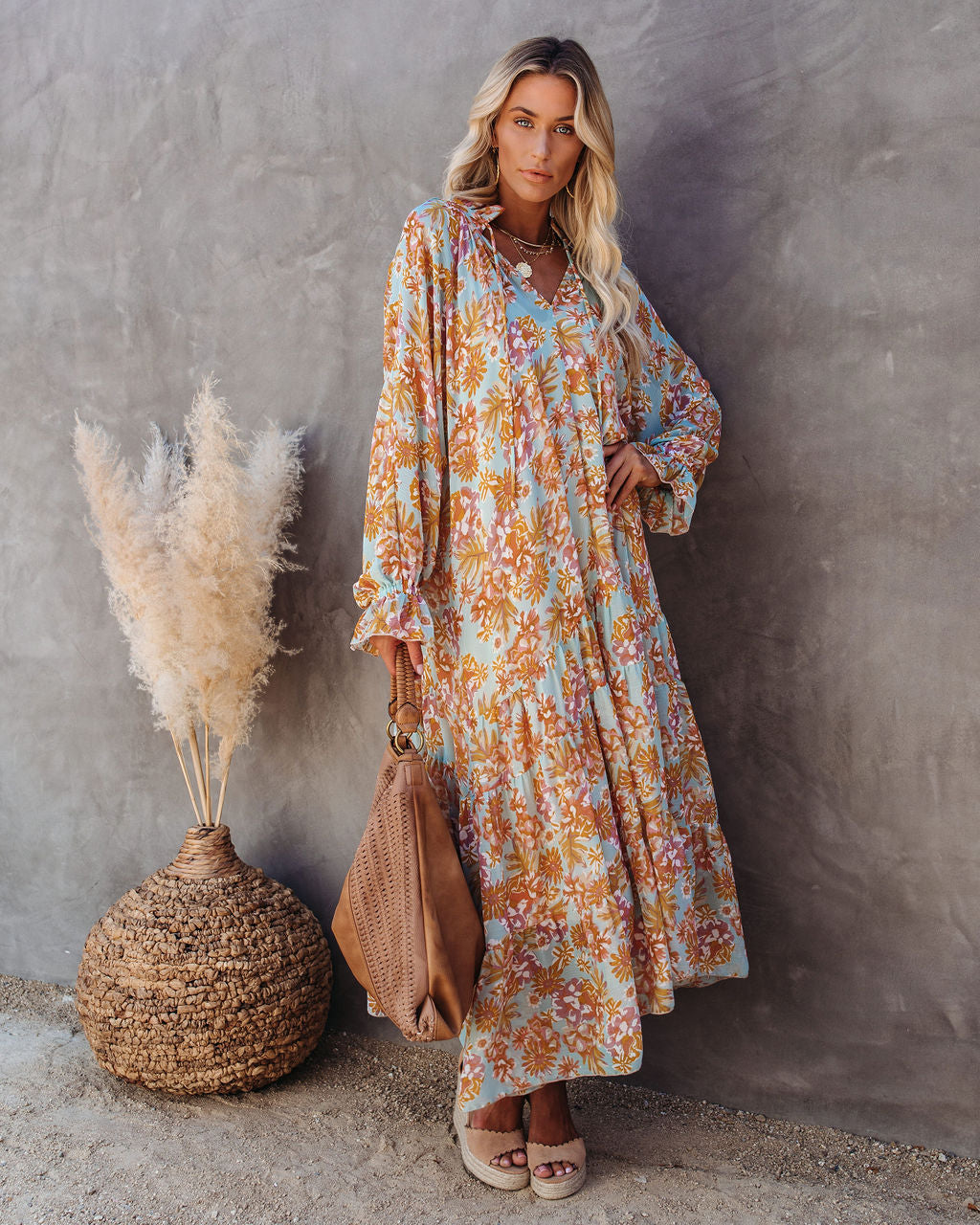 Sutherland Floral Boho Maxi Dress Ins Street