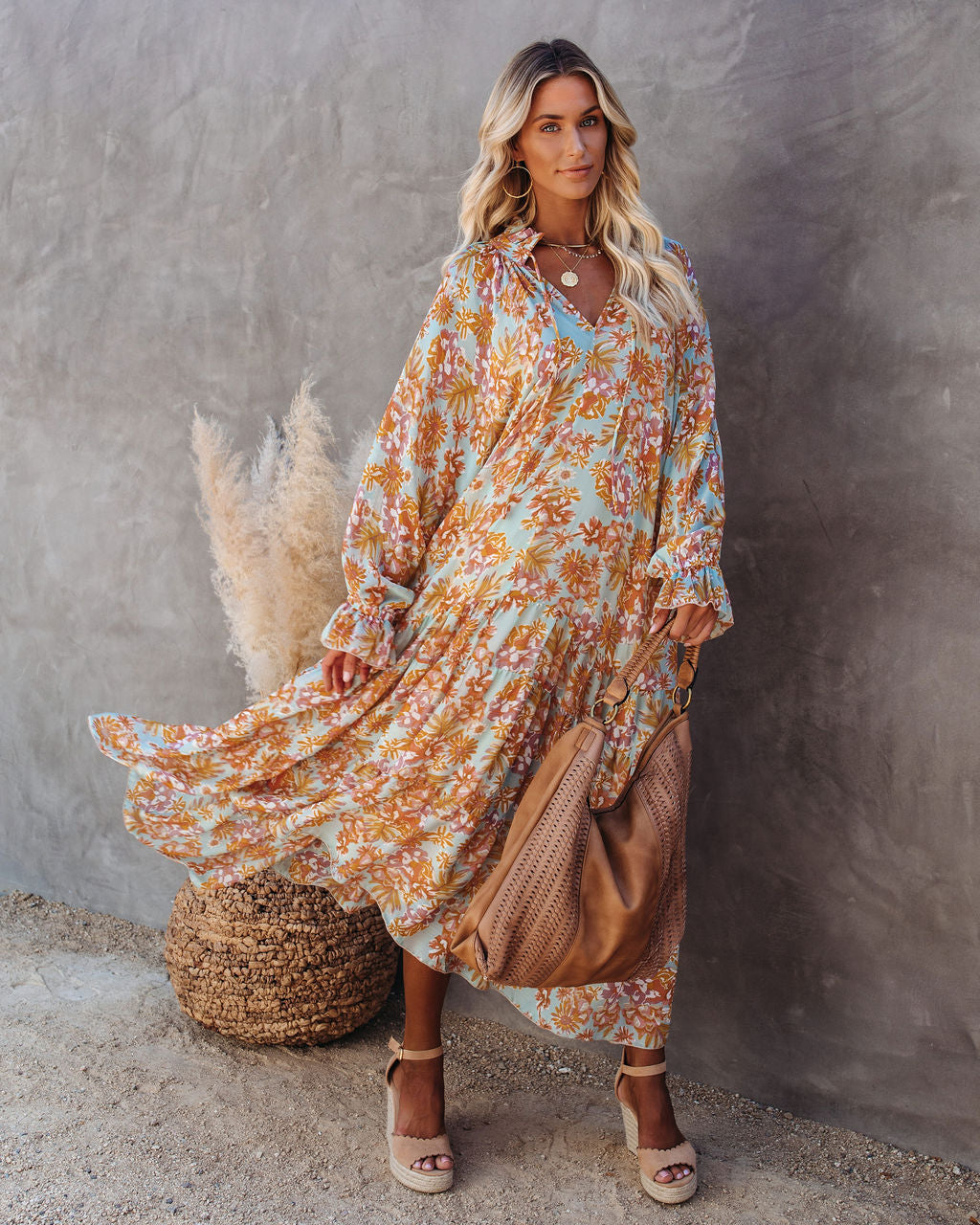 Sutherland Floral Boho Maxi Dress Ins Street