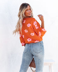 Sweet Bouquet Knit Sweater - Orange Ins Street