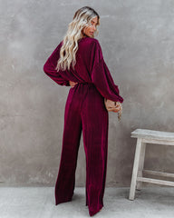 Swift High Rise Plisse Pants - Wine - FINAL SALE Ins Street