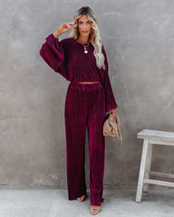 Swift High Rise Plisse Pants - Wine - FINAL SALE Ins Street