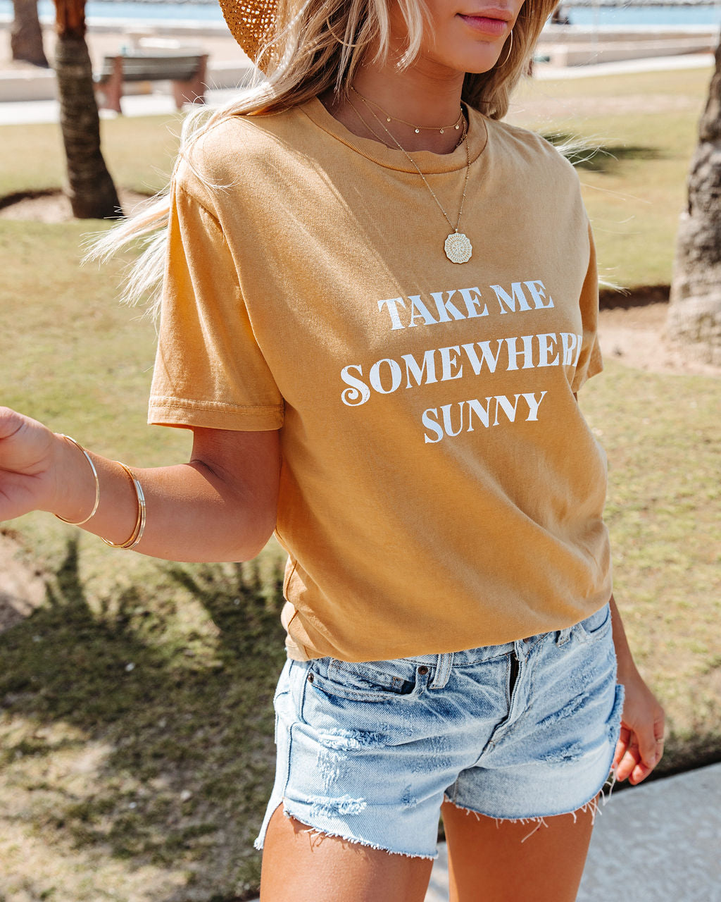 Take Me Somewhere Sunny Cotton Tee Ins Street