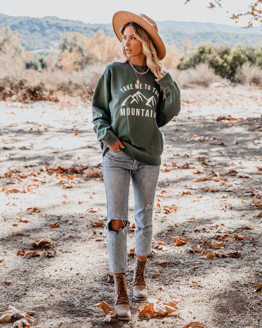 Take Me To The Mountains Cotton Blend Sweatshirt - FINAL SALE Ins Street