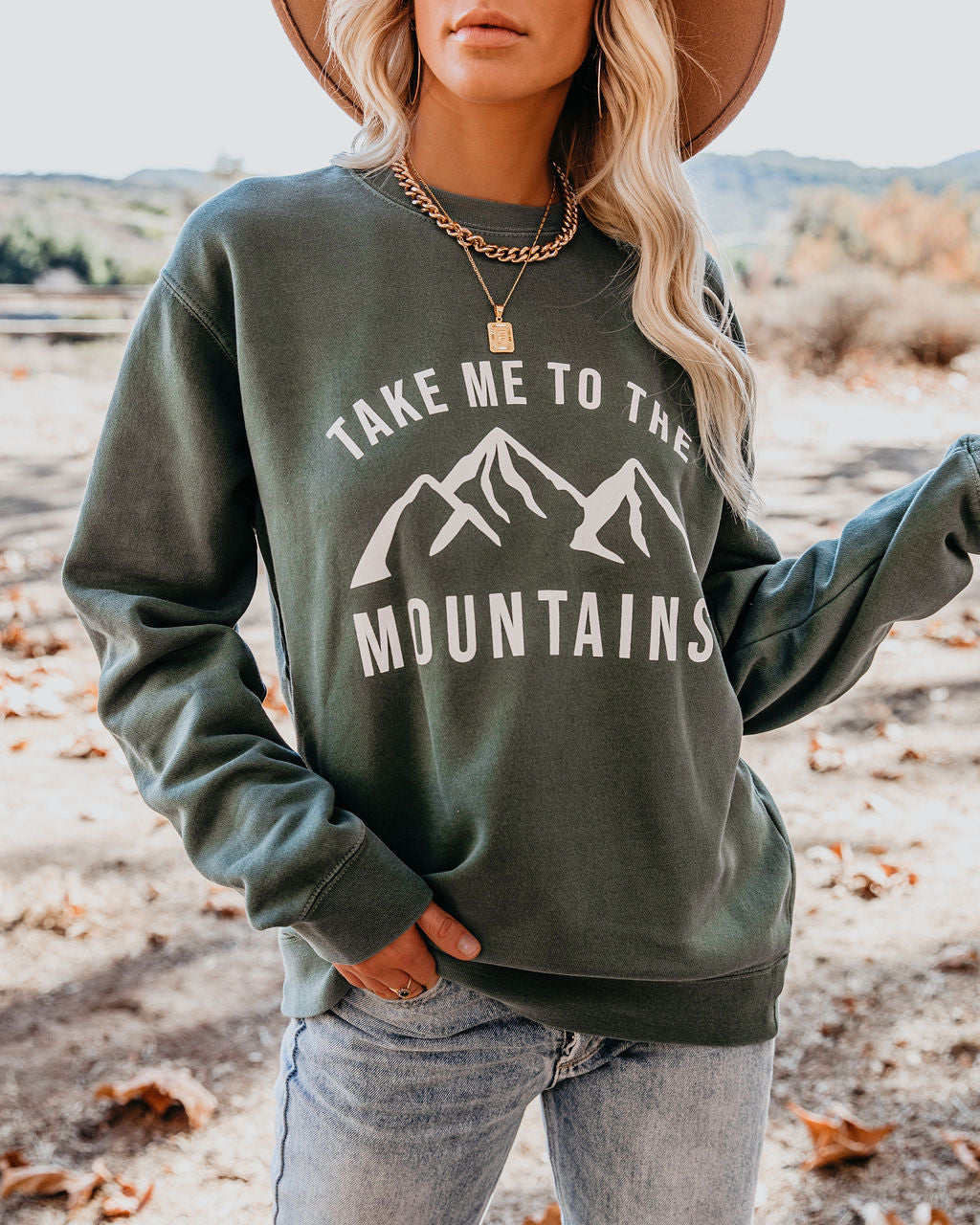 Take Me To The Mountains Cotton Blend Sweatshirt - FINAL SALE Ins Street