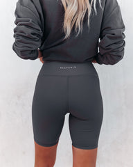 Taylin Ribbed Biker Shorts - Graphite - FINAL SALE ALL-001